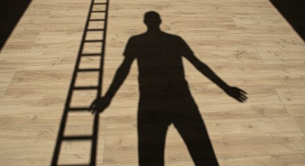 Shadow of a person and ladder (Photo)
