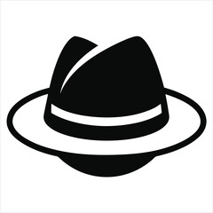  silhouette hat on white background