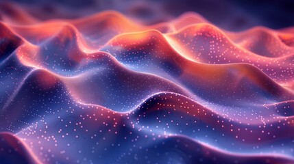 Obraz premium Colorful waves ripple and undulate gracefully, filled with sparkling light and depth