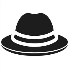  silhouette hat on white background