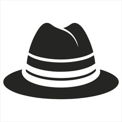  silhouette hat on white background