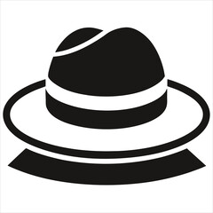  silhouette hat on white background