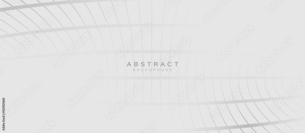 Poster curved grid abstract white background with minimal design