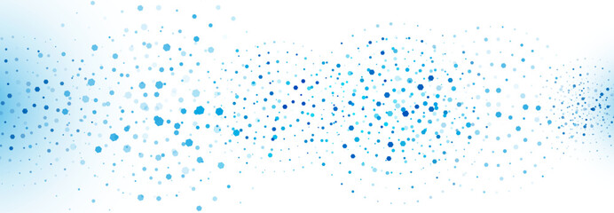 Blue Gradient Hexagonal Dots Pattern on White Abstract Background