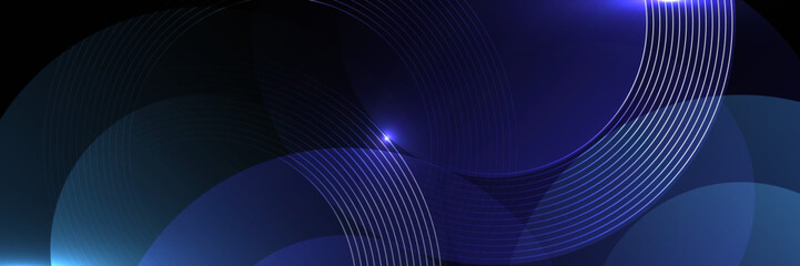 Dark Abstract Background with Blue Light Waves and Curves