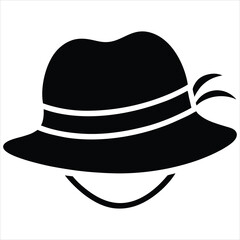  silhouette hat on white background