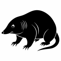 Mole silhouette vector black on white background