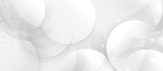 Minimalist White Abstract Background with Soft Geometric Shapes