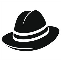  silhouette hat on white background