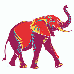 Elephant vector silhouette illustration isolated on white background