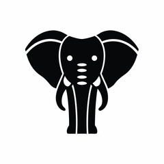 Elephant icon and logo  vector silhouette illustration isolated on white background