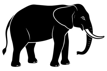 Fototapeta premium Elephant vector silhouette illustration isolated on white background