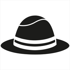  silhouette hat on white background