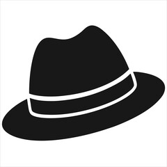  silhouette hat on white background