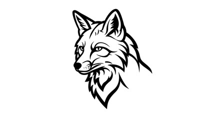 Obraz premium Fox Head Outline Drawing