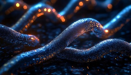 Digital Data Stream: An artistic, neon-lit display showcases the intricate dance of data within a digital network, capturing the essence of the future of technology and connectivity.