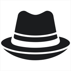  silhouette hat on white background