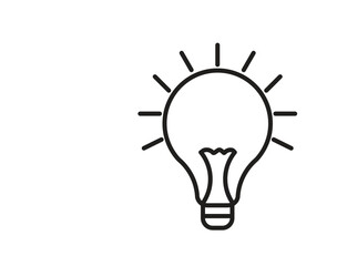 Idea Icon – Light Bulb Symbol for Creativity, Innovation in Line Style