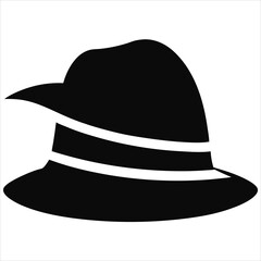  silhouette hat on white background