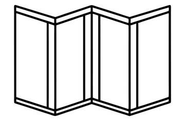 Folding Screen Line Art Vector Illustration