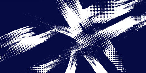 Dots halftone white and blue color pattern gradient grunge texture background. Dots pop art comics sport style vector illustration