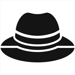  silhouette hat on white background