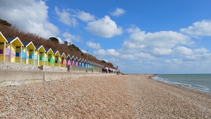 Beach huts in Folkestone