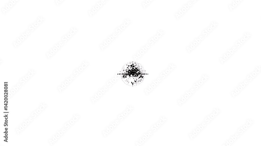 Poster circular splash effect design for graphics art projects and creative visual compositions in black co
