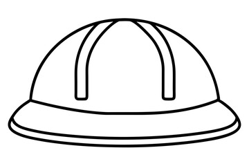Hard Hat Line Art Vector Illustration