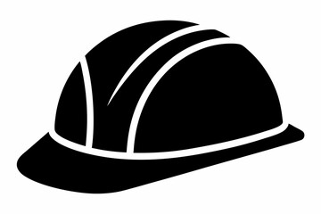 Hard Hat Black Silhouette Vector Illustration