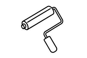 Paint Roller Line Art Vector Illustration