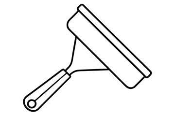 Paint Scraper Line Art Vector Illustration