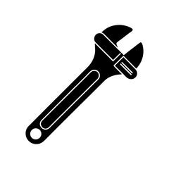 Plumbers wrench silhouette vector 