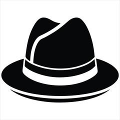  silhouette hat on white background