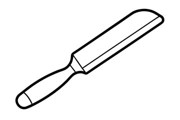 Putty Knife Line Art Vector Illustration