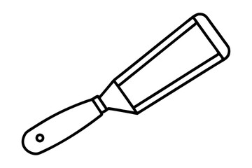 Putty Knife Line Art Vector Illustration