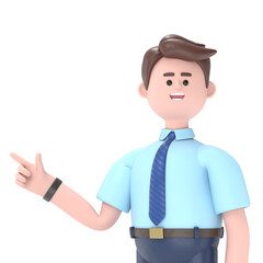 3D illustration of Asian man Felix pushing on mockup.Transparent Background Mockup.Supports PNG files with transparent backgrounds.