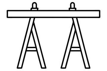 Sawhorse Line Art Vector Illustration