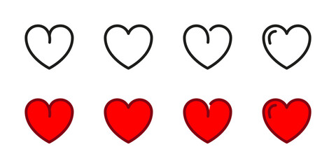 Heart icon. Love and affection vector illustration. Red heart shape symbol of romance and emotional connection. Relationships, Valentine's Day and caring feelings sign.