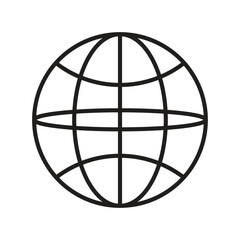 Web Icon – Internet, Browser, and Global Network Symbol in Line Style