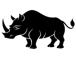 Rhino vector silhouette illustration isolated on white background