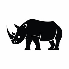 Rhino icon vector silhouette illustration isolated on white background