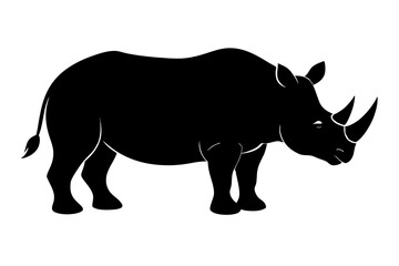 Rhino vector silhouette illustration isolated on white background
