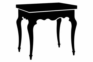 Side Table Black Silhouette Vector Illustration