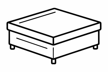 Underbed Storage Box Line Art Vector Illustration