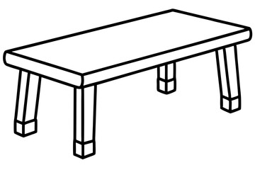 Under Desk Footrest Line Art Vector Illustration