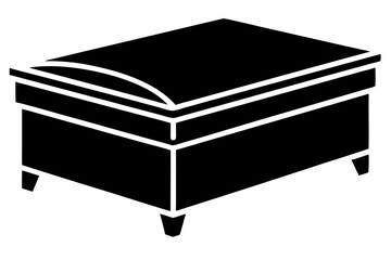 Underbed Storage Box Silhouette Vector Illustration