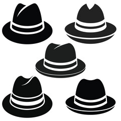  silhouette hat on white background