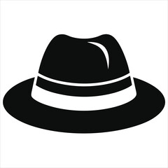  silhouette hat on white background