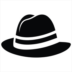  silhouette hat on white background